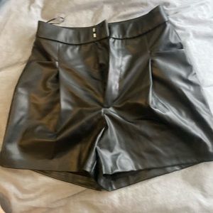 Zara leather shorts